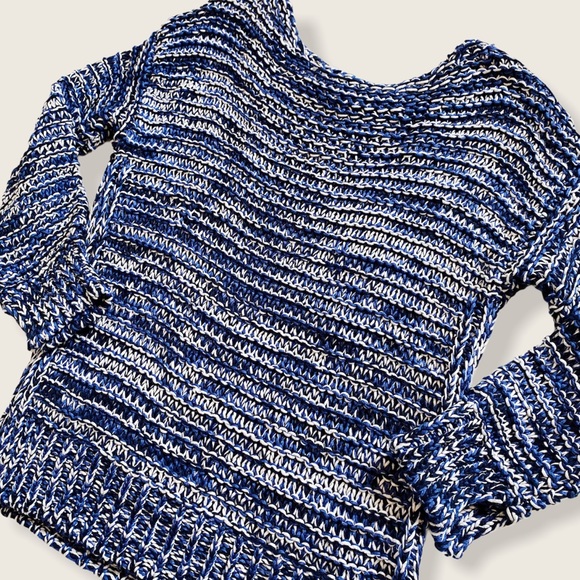 Zara Chunky Knit Blue Melange Sweater